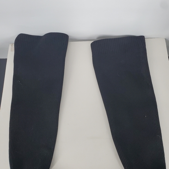 Zara Shoes Women 10 EU 41 Over the Knee Boots Black Ribbed Knit Sock Shaft - Picture 5 of 6